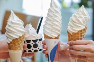 Tasting of soft-serve ice creams